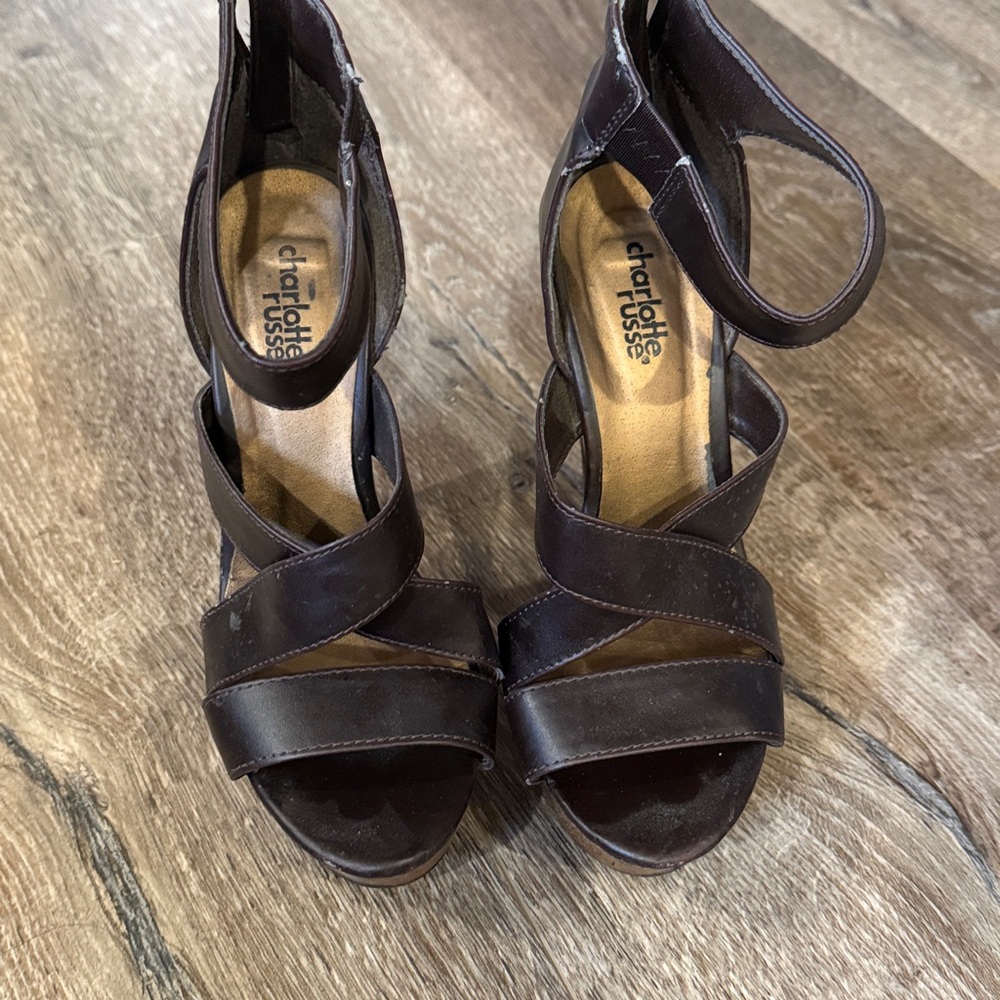 Charlotte Russe Dark Strappy Heels size 6!